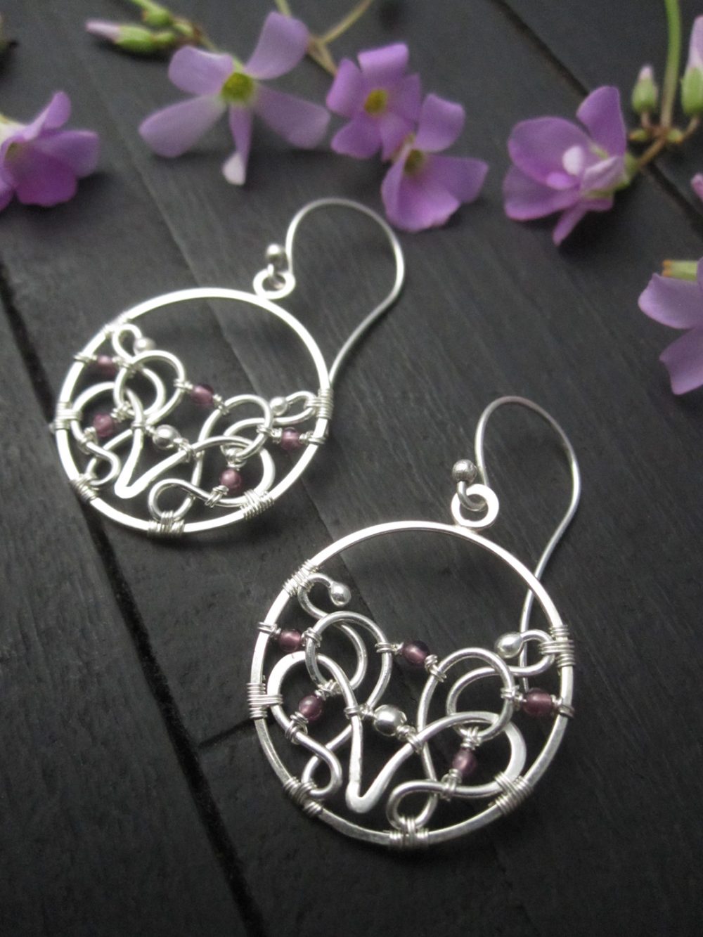 sterling-silver-purple-garnet-earring
