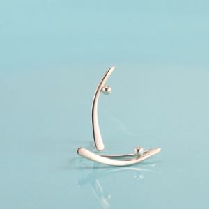 Sterling Silver Curve Ball Ear Climber