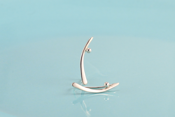 Sterling Silver Curve Ball Ear Climber