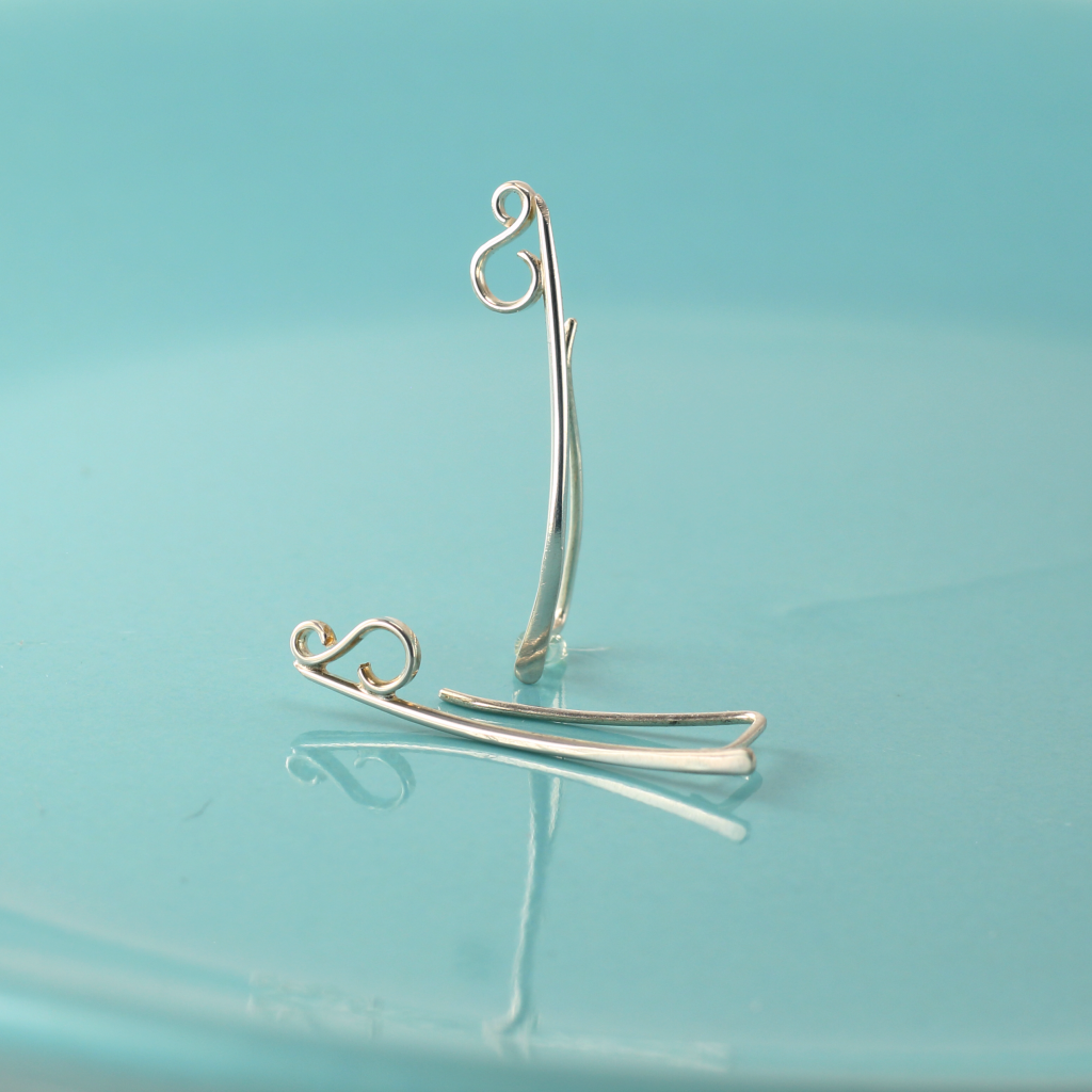Sterling Silver Scroll Ear Climbers