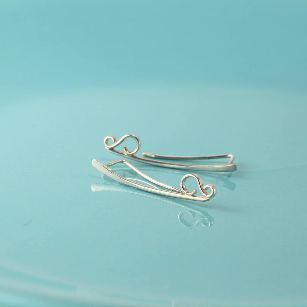 Sterling Silver Scroll Ear Climbers