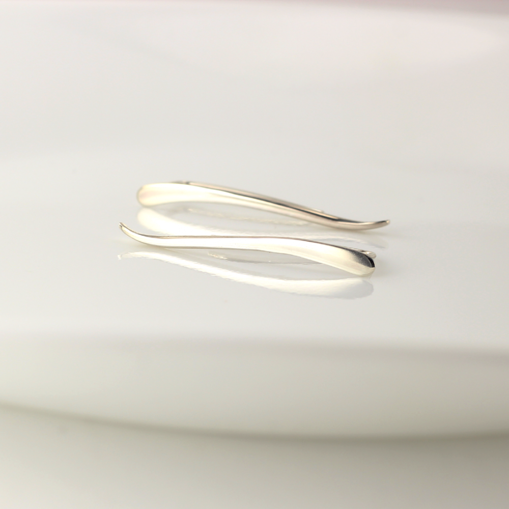 sterling silver wave ear climber