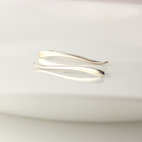 sterling silver wave ear climber