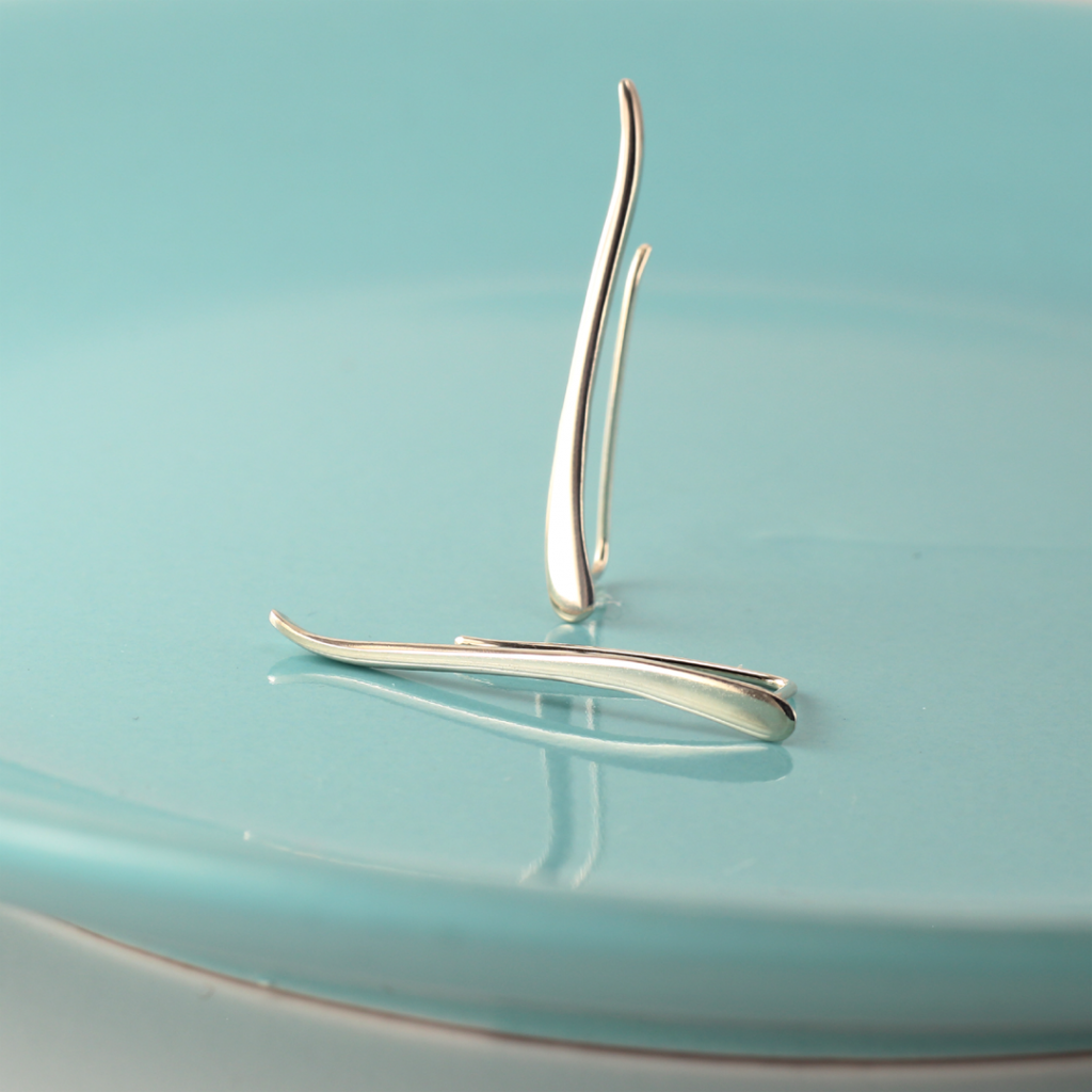 sterling silver wave ear climber