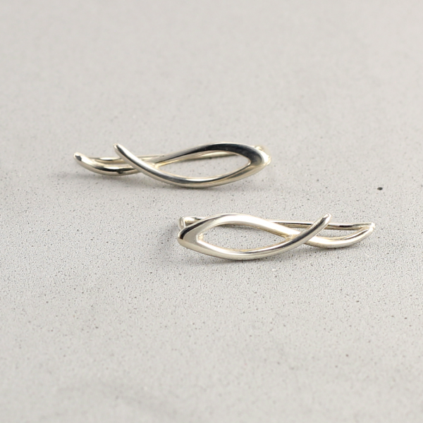 Sterling Silver Flame Ear Climbers