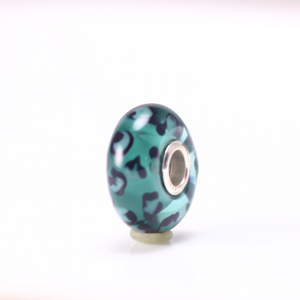 Leopard Print Bead Charm - Teal