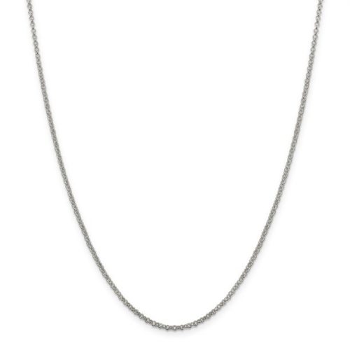 Sterling Silver Oval Rolo Chain 2mm