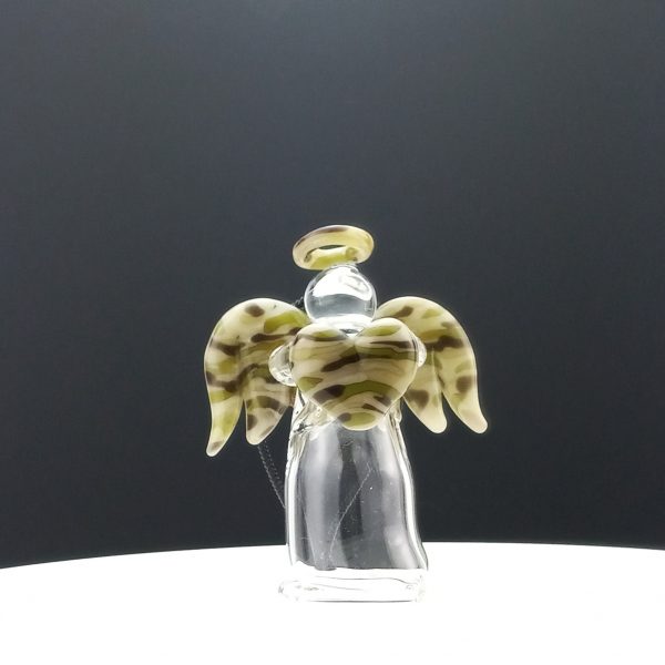 Glass Camouflage Angel holding Camo Heart