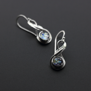 Sterling Silver Infinity Feather Earrings