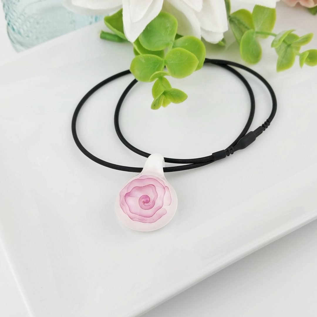 Gold Fumed Glass Flower Pendant