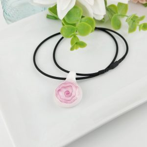 Gold Fumed Glass Flower Pendant