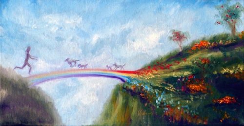 Oil painting of The Rainbow Bridge by Stella Violano