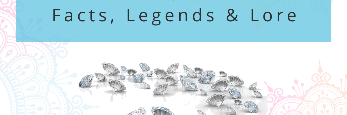 Image of diamonds with the text April birth month facts, legends and lore
