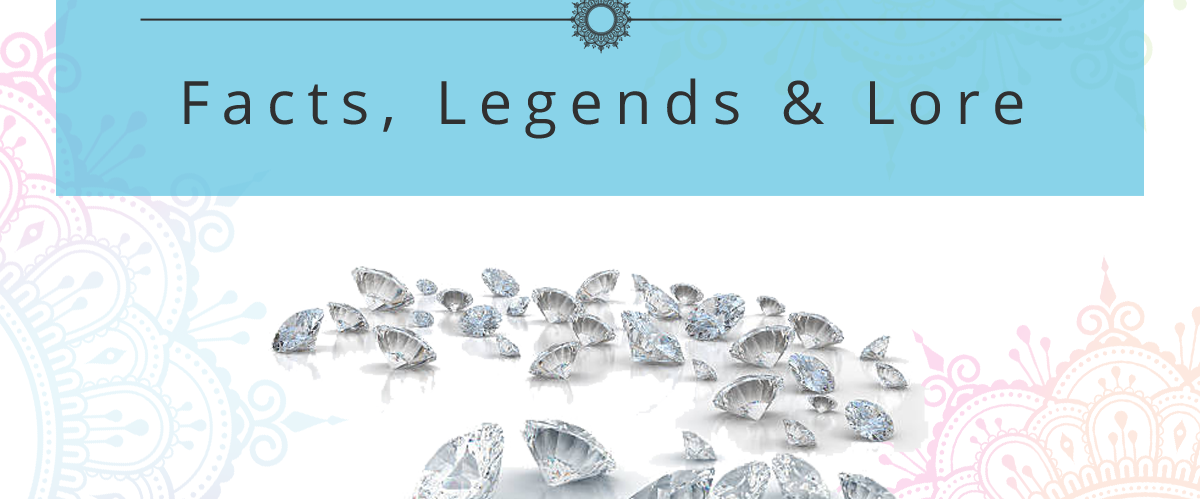 Image of diamonds with the text April birth month facts, legends and lore