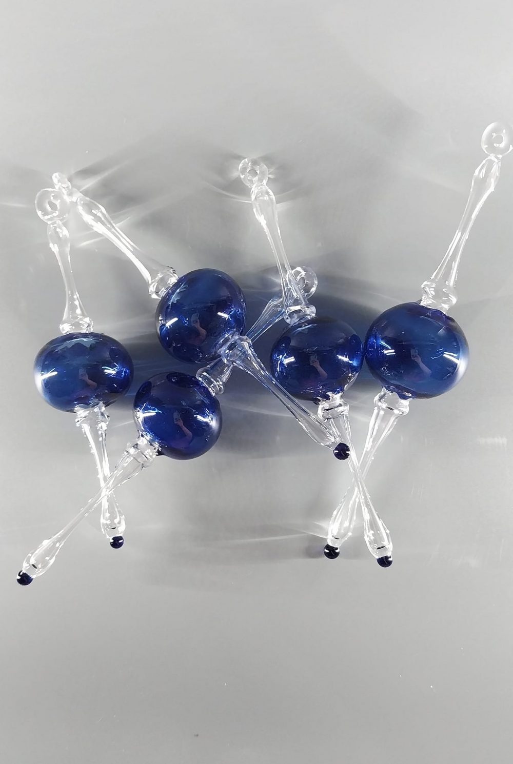 Blue Finial Ornament Set