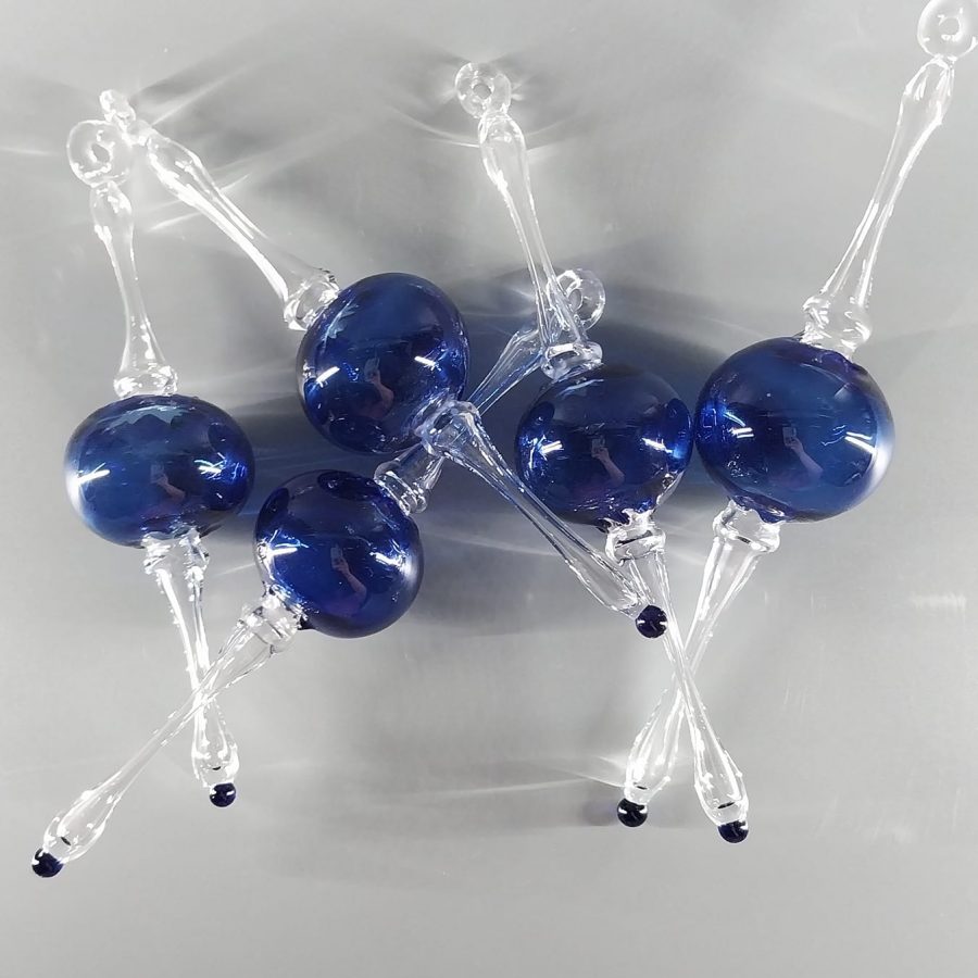 Blue Finial Ornament Set